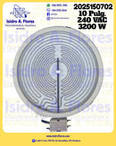 Resistencia vitrocerámica 2 líneas dual  DEXT 10" genérico LG 3200W