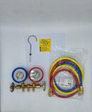 Manómetro manifold sencillo gas  R410A, R22, R404 con mangueras 36"
