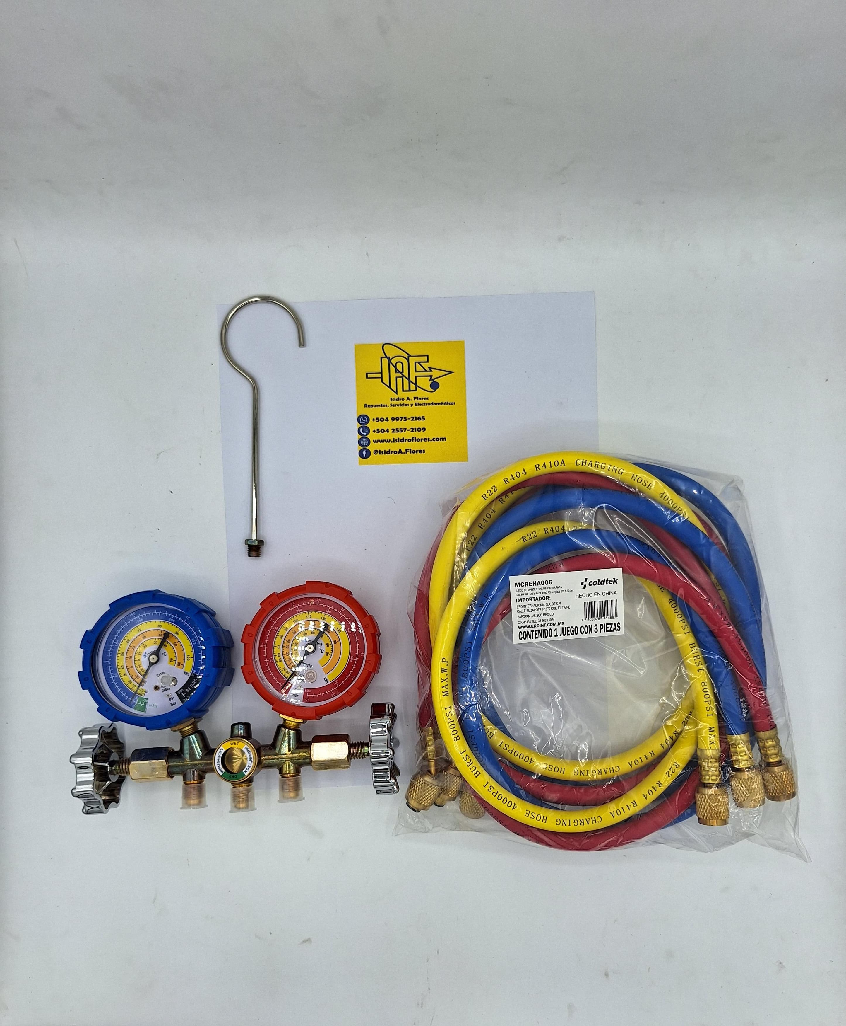 Manómetro Coldtek con ojo visor, R600a R290 Mangueras 60' | Isidro A ...