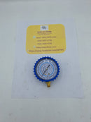 Manómetro azul baja para gases R134A, R404 y R22 70MM diametro 250 PSI