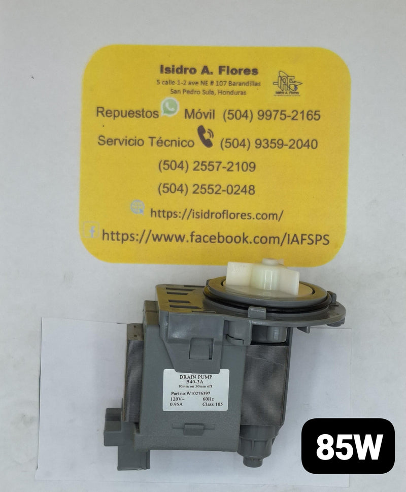 Bomba solo motor, genérico 85W sirve lavadora  Whirlpool digital