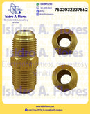 Adaptador niple unión flare para refrigeración 1/2" Coldtek