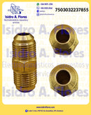 Adaptador niple unión, tipo flare 3/8" Coldteck
