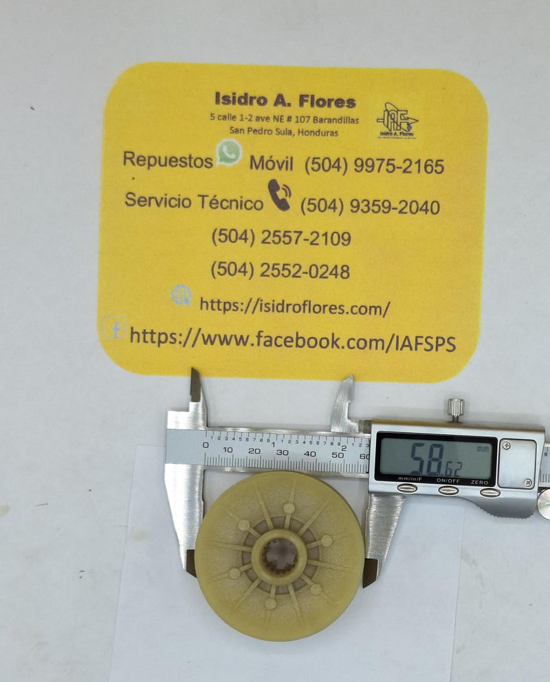 Polea de motor WHirlpool y Acors 16 dientes 58 Cm Dext