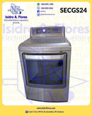 Secadora de gas LG gris tapa ancha