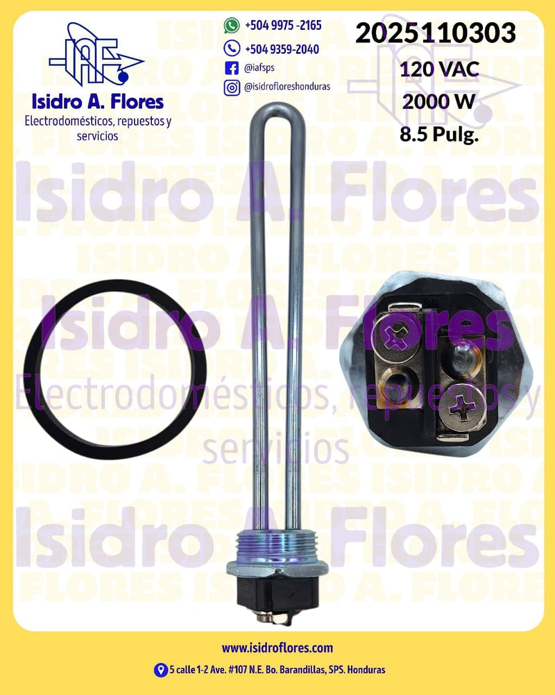 Resistencia para calentador de agua 8.5"  200W 120V Backer