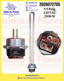 Resistencia de calentador de agua 9.5" 120V 2500W  marca Backer