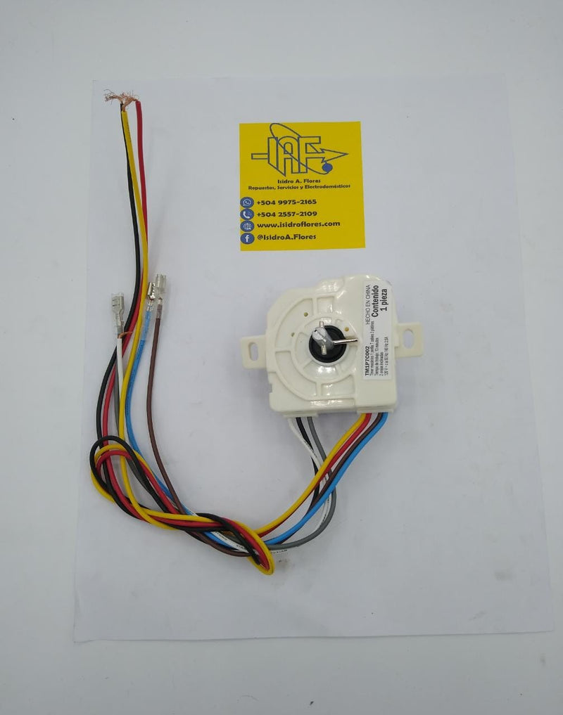 Timer mecénico, plástico 3 platinos, tiempo 13 minutos, 7 cables WMP