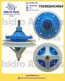 Transmisión plástico WMP azul, 10 dientes.,  polea 157mm sirve Mabe