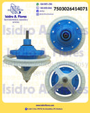 Transmisión WMP azul plástico,10 dientes con polea 170mm sirve Mabe