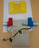 Valvula entrada de lavadora genérica con sensor, curva , rojo y azul