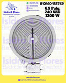 Resistencia genérica vitrocerámica DEXT6.5" 1200W sirve Whirlpool 240V