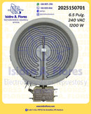 Resistencia vitrocerámica genérica  DEXT 6.5"  sirve Whirlpool