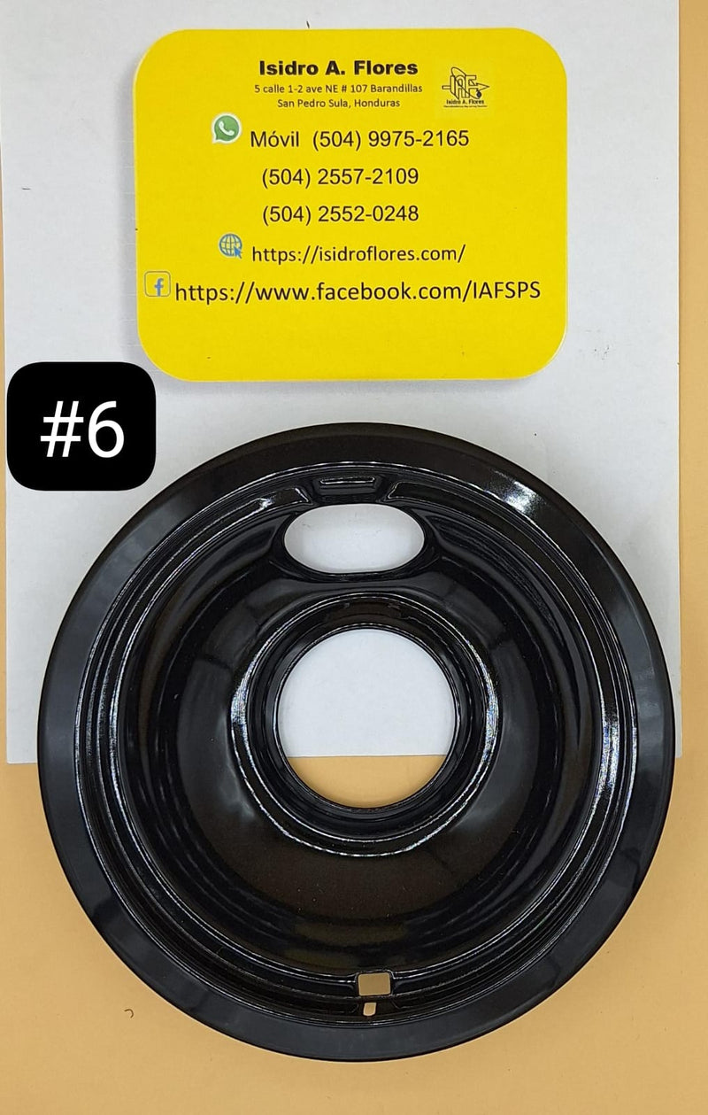 Plato negro de porcelana para estufa eléctrica
