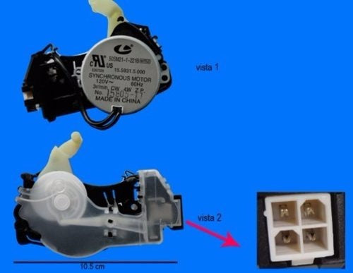 Actuador original de lavadora Whirlpool negro 4 conectores