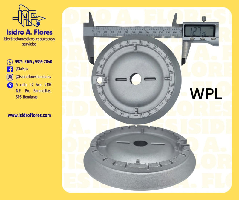 Quemador original  Whirlpool Defendi, jumbo con ranuras