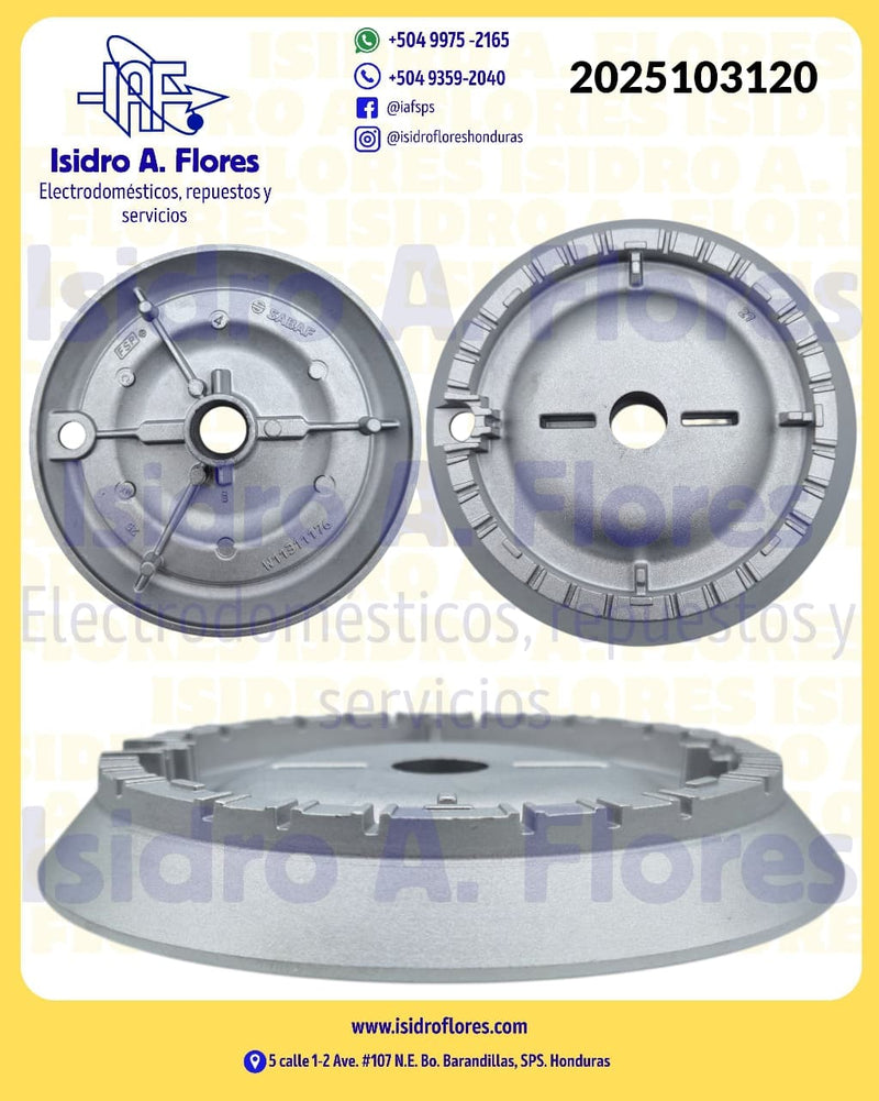 Quemador original  Whirlpool Defendi, jumbo con ranuras