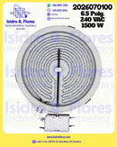 Resistencia genérica vitrocerámica DEXT 6.5"  240V, 1500W Sirve GE