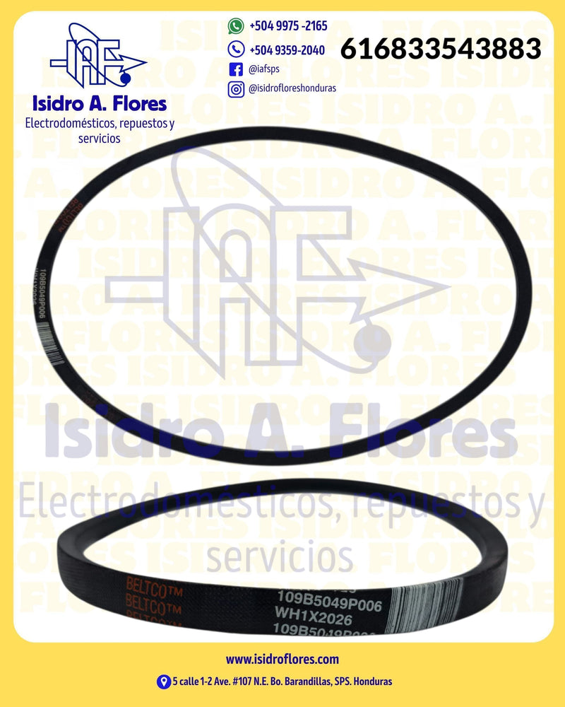 Banda genérica Beltco para lavadora GE mécanica 76.5 Cm