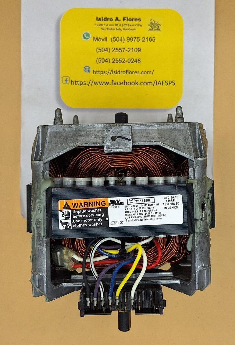 Motor de línea morada original para lavadora Whirlpool mecánica