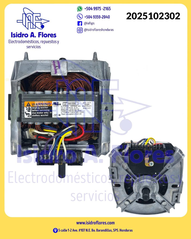 Motor de línea morada original para lavadora Whirlpool mecánica