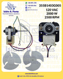 Motor condensador original de refrigerador Mabe GE incluye aspa