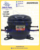 Compresor original GE 1/6 110V  MCM Americas R134 incluye 330103
