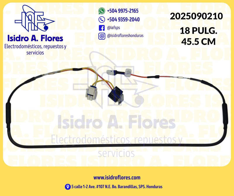 Resistencia  tubular GE 18"  ó 45.5Cm para refrigeradora con bimetal