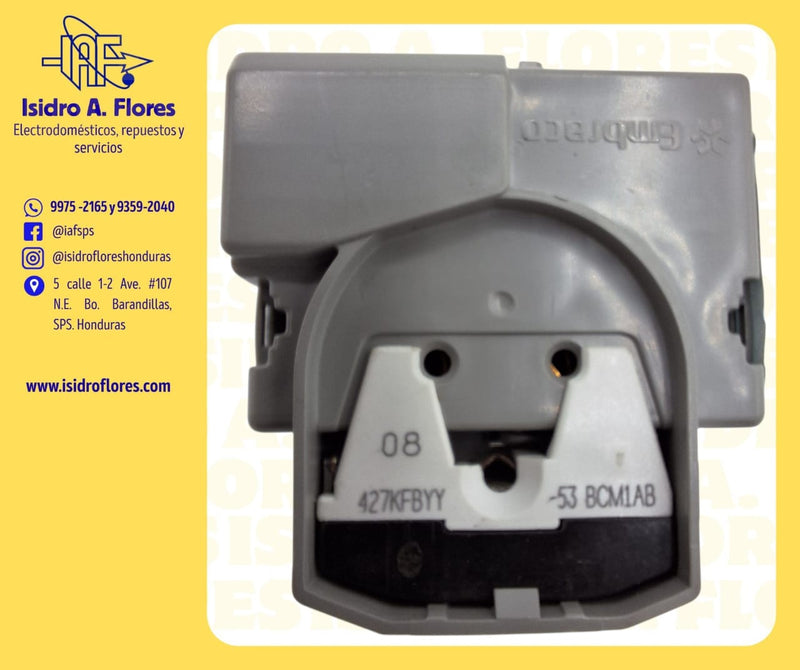 Switch Arrancador de GE Embraco terminal 1/4 con Capacitor 10UF
