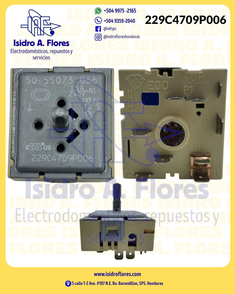 Switch interruptor infinito dual para estufa original GE
