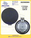Resistencia tipo disco estufa 4 líneas 7.75" DEXT  origina 115V 1200W