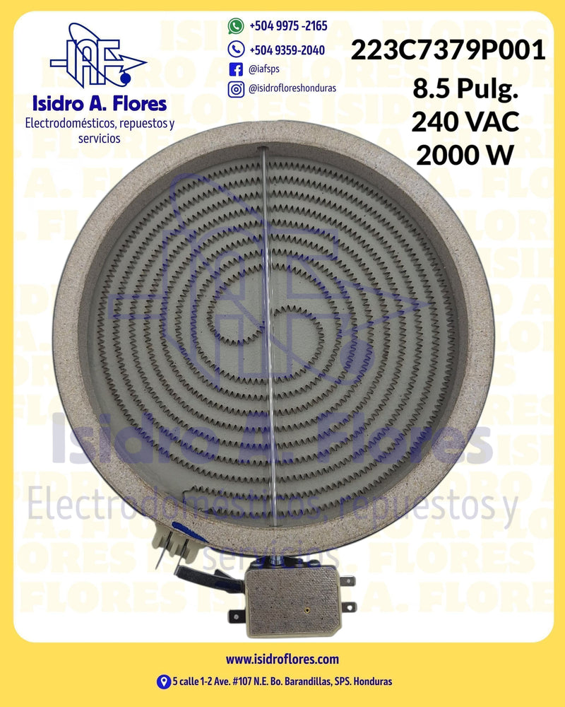 Resistencia radiante de plancha vitrocerámica 8.5" DEXT 2 líneas