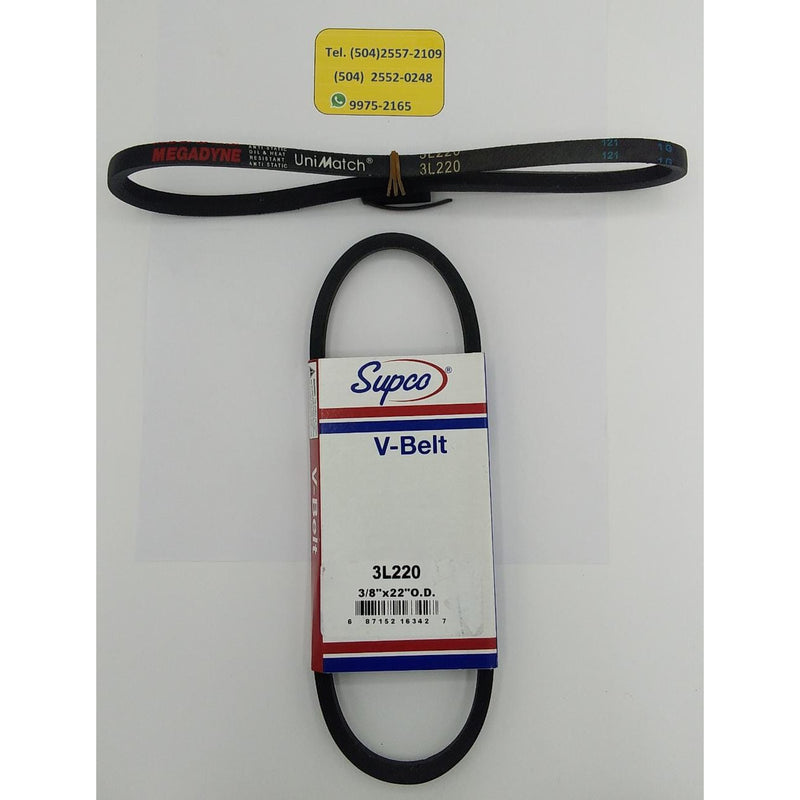 Banda Supco para lavadora 3L220 3/8"X22" O.D.