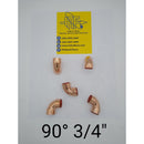 Codo de cobre  90°   3/4