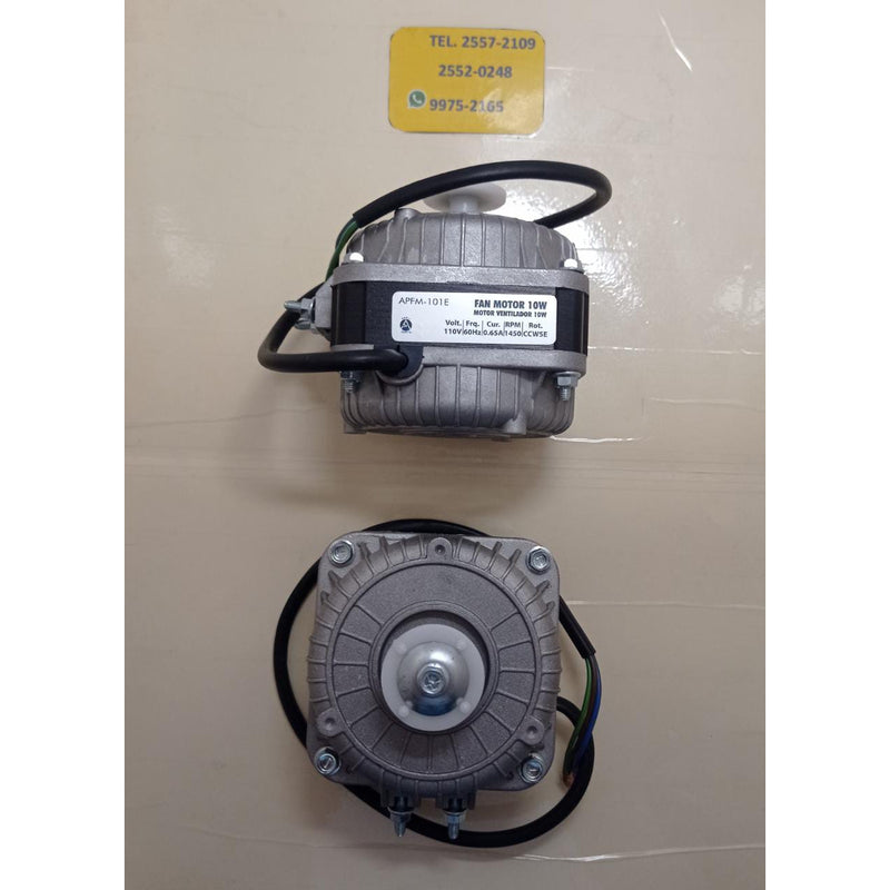 Motor condensador tipo vitrina 10W 110V CCWSE incluye base y aspa