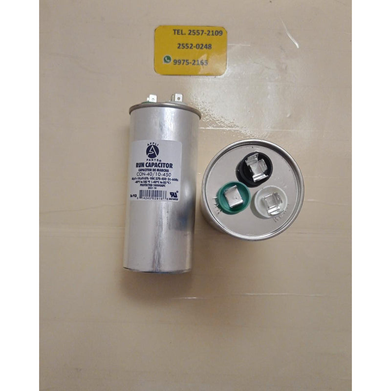 Capacitor de marcha 40+10 Mfd Uf 370-450v R