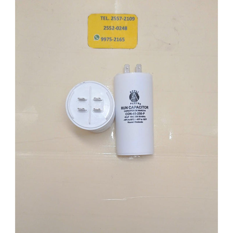 Capacitor de marcha 45MFD 250V blanco appli par