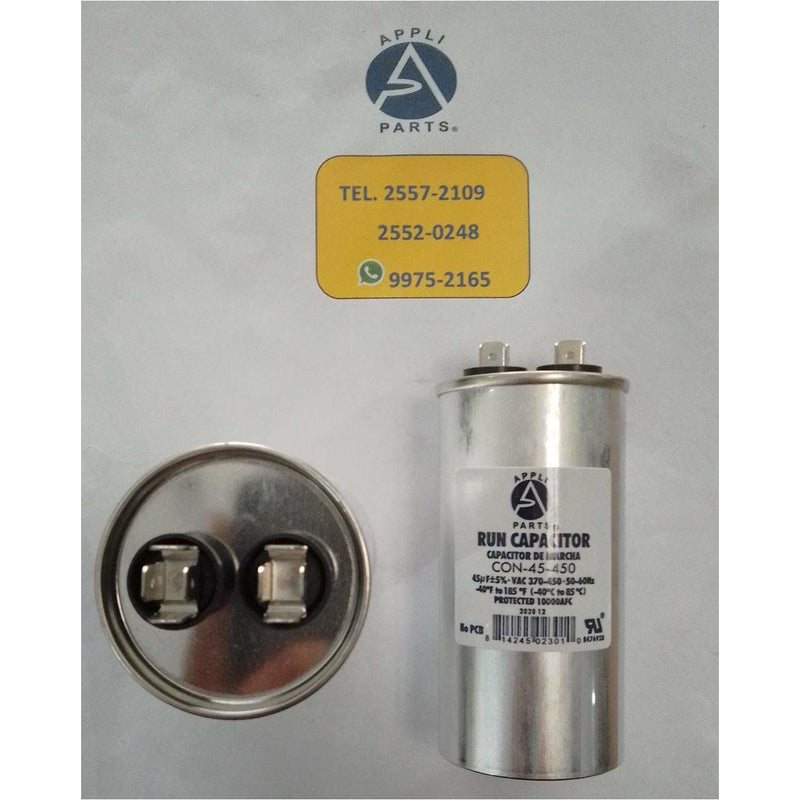 Condensador eléctrico Capacitor Minisplit   45 MFD 450VAC