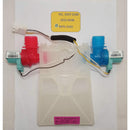 Valvula entrada curva roja, azul Whirlpool remplaza W10140918.    OEM