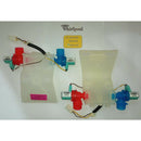 Valvula entrada curva roja, azul original Whirlpool remplaza W10140918